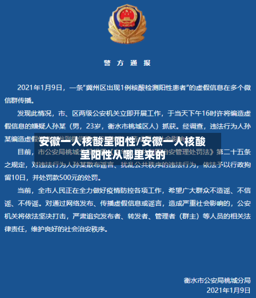 安徽一人核酸呈阳性/安徽一人核酸呈阳性从哪里来的-第2张图片