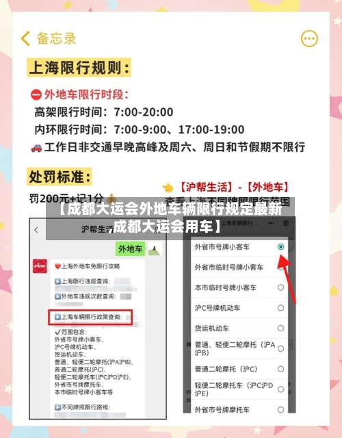 【成都大运会外地车辆限行规定最新,成都大运会用车】