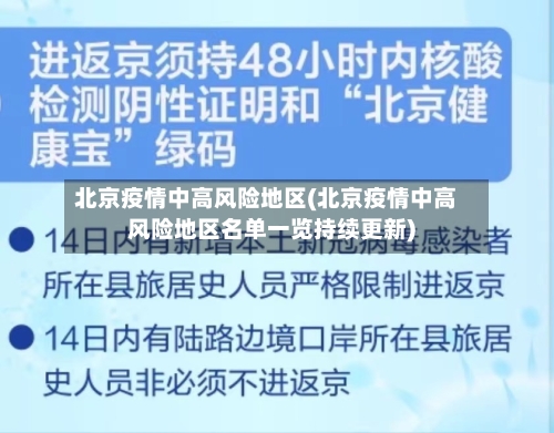 北京疫情中高风险地区(北京疫情中高风险地区名单一览持续更新)-第2张图片