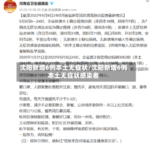 沈阳新增6例本土无症状/沈阳新增6例本土无症状感染者-第2张图片